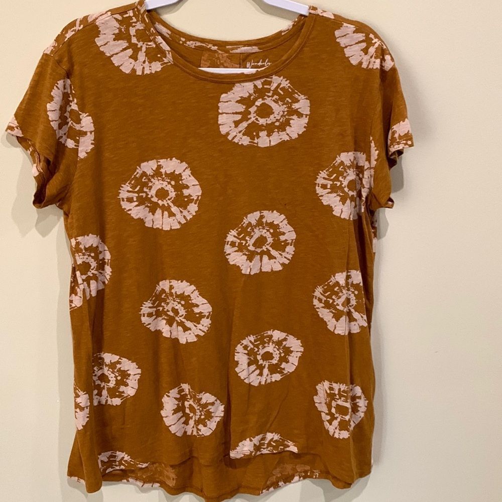 Wonderly Brown/White Color Women’s Short Sleeve Tee